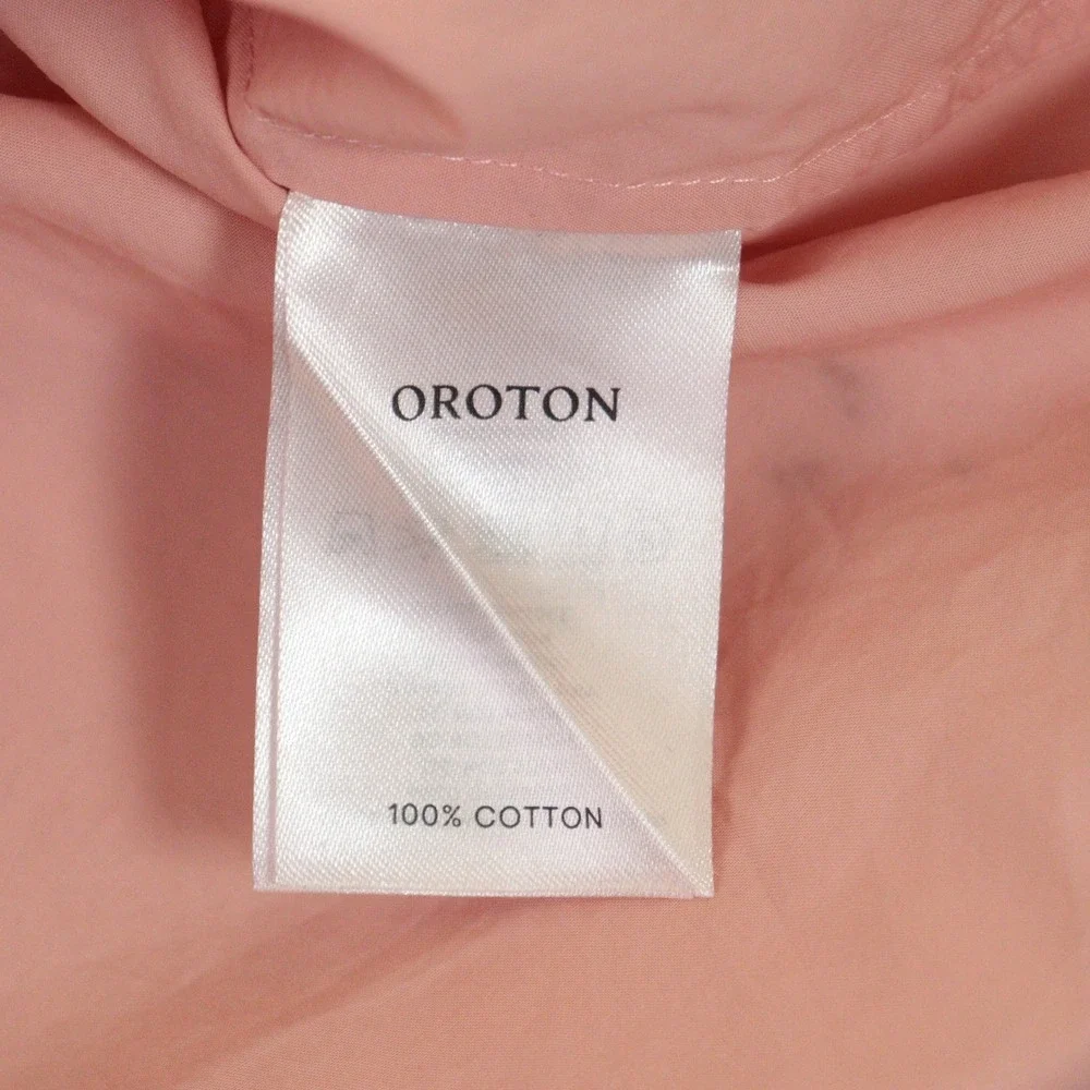 Oroton Button Up‎ Shirt Oversized Quiet Luxury Cotton Pink Women 8